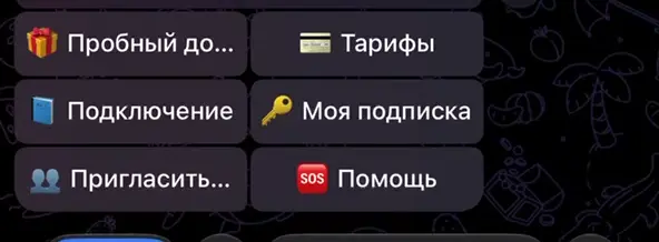 Кнопка «Моя подписка» в меню бота Red VPN
